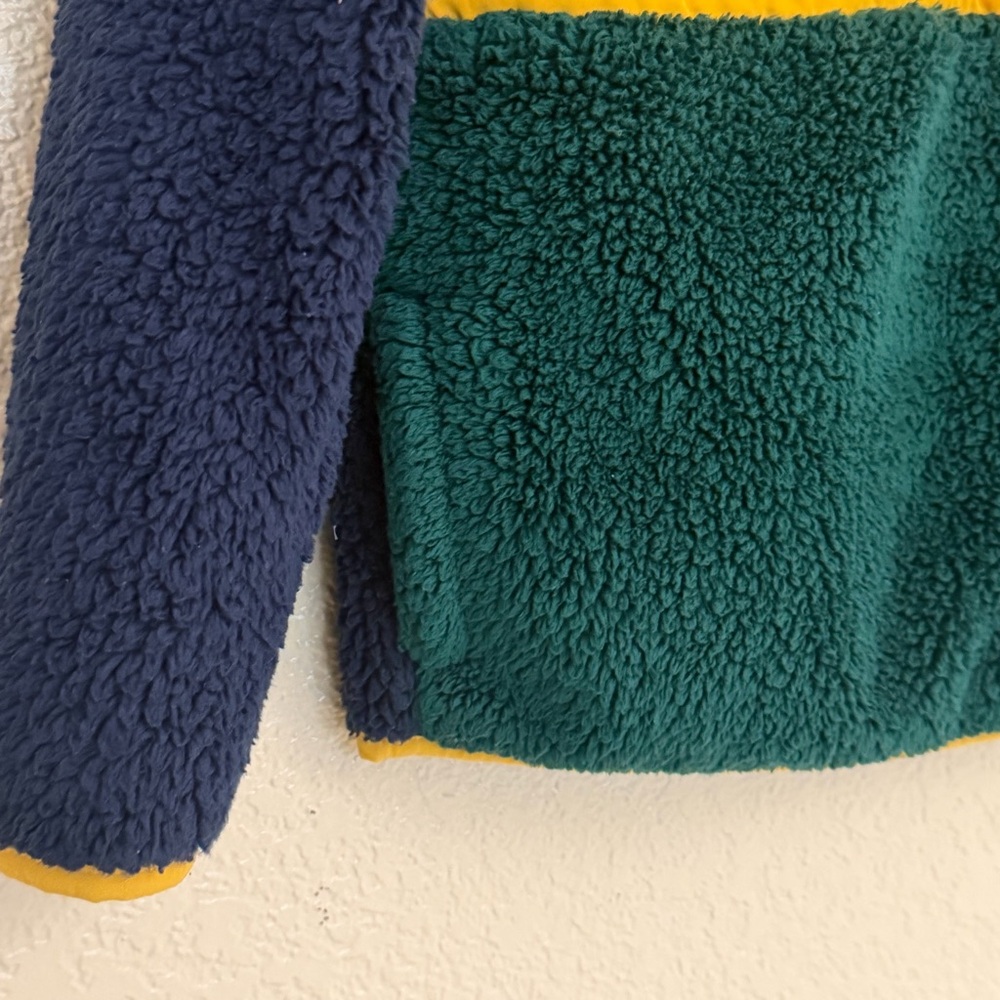 Levis Boys XS 4-5 Colorblocked Sherpa Half Zip Pullover Sweatshirt Blue Yellow - Picture 8 of 11